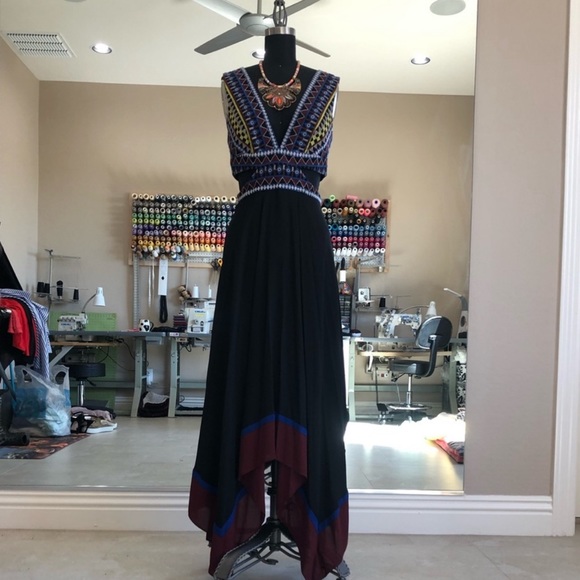 BCBG Maxazria Embroidered Handkerchief Dress